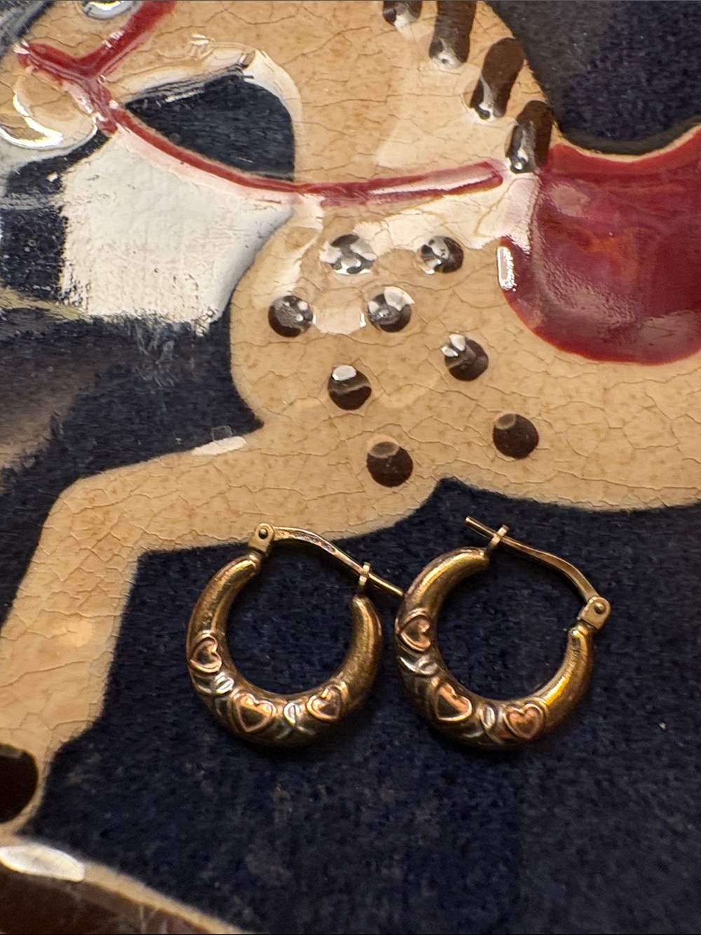 HeartsKisses GoldSterlingHoop Earrings